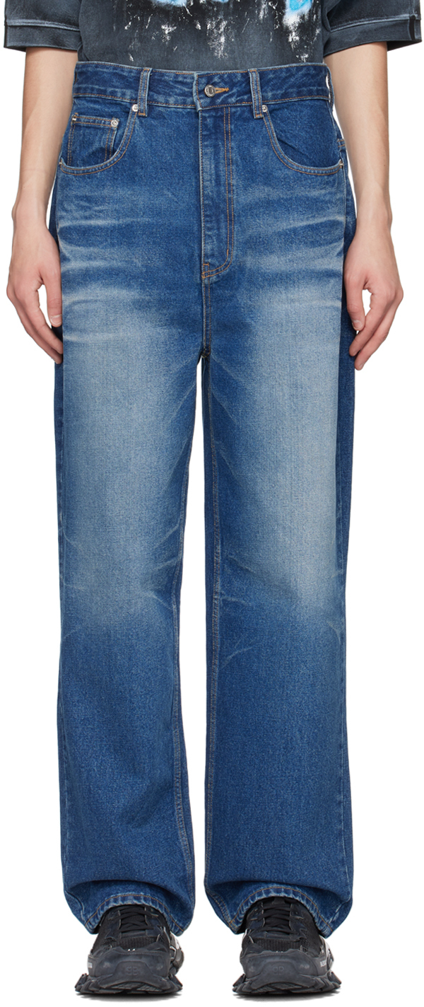 We11done: Blue Wide-Leg Jeans | SSENSE