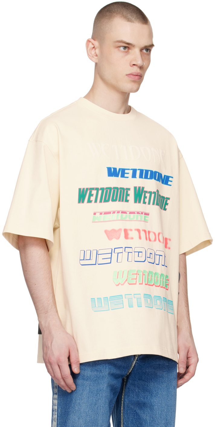 We11 Done Off-white Printed T-shirt In Ivory