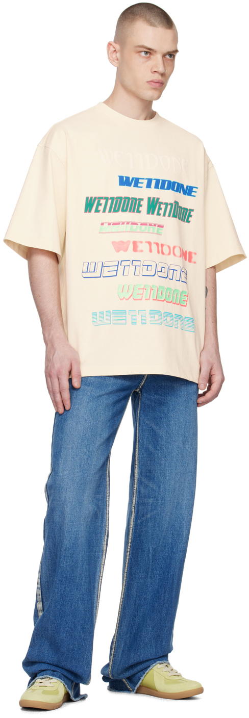 We11 Done Off-white Printed T-shirt In Ivory
