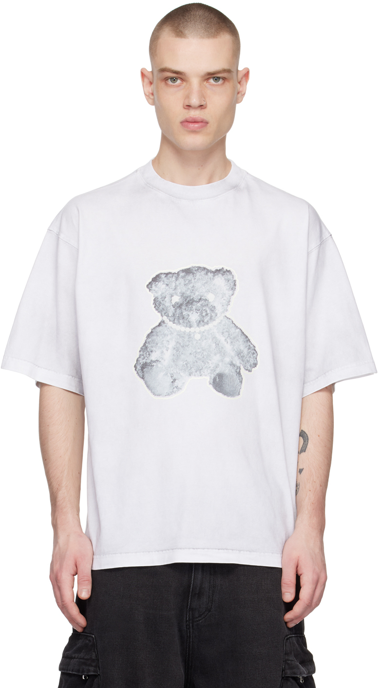 White Pearl Necklace Teddy Print T-Shirt