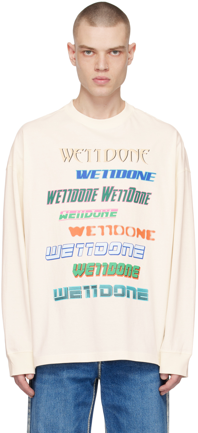 We11 Done Off-white Printed Long Sleeve T-shirt
