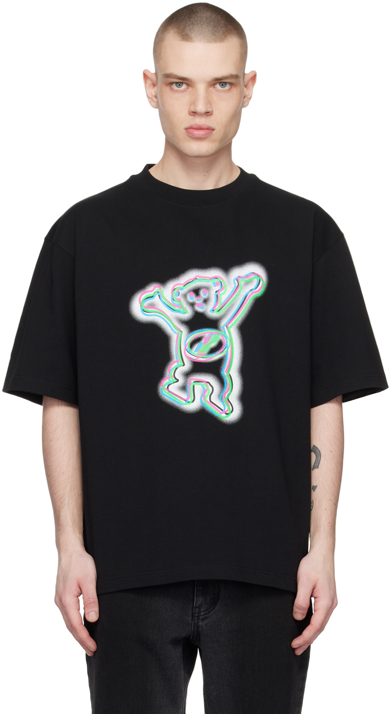 We11done: Black Teddy Print T-Shirt | SSENSE