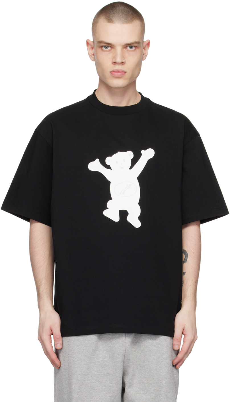 We11done: Black Teddy T-Shirt | SSENSE