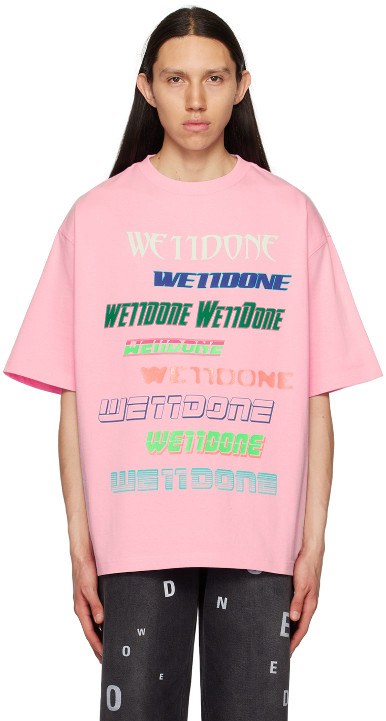 We11done: Pink Printed T-Shirt | SSENSE