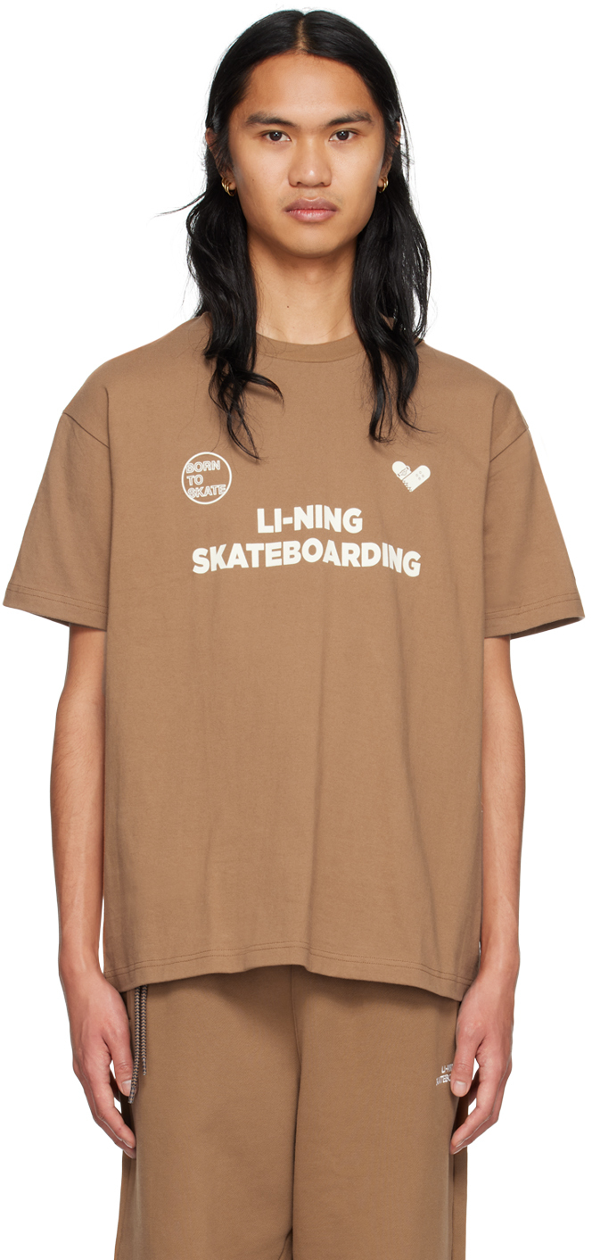Li-Ning Brown Skateboard T-Shirt