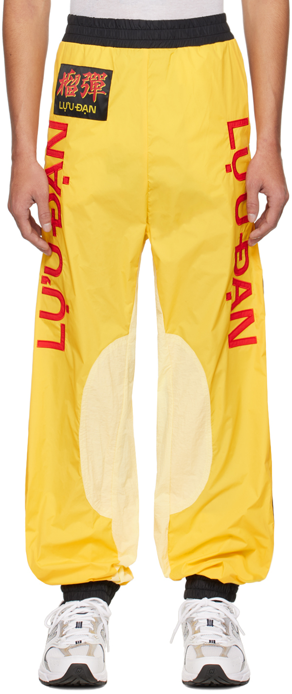 Lu'u Dan Yellow Patch Lounge Pants In Yellow / Black