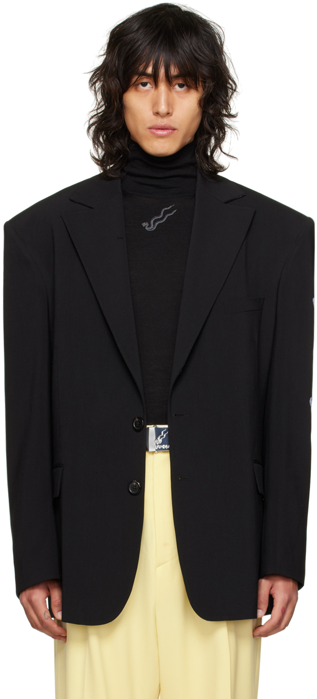 LU'U DAN: Black Oversized Tailored Blazer | SSENSE UK