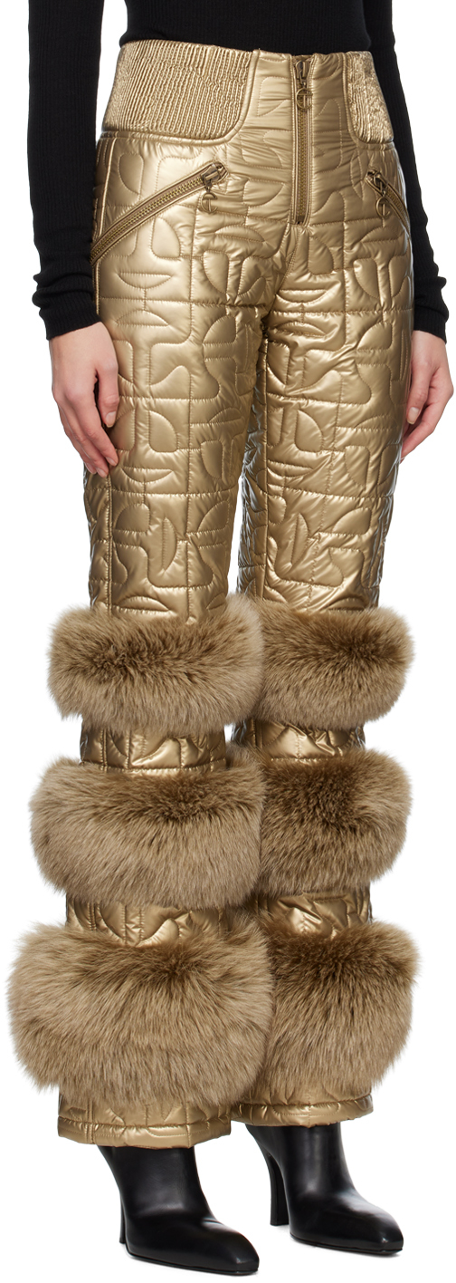 Moose Knuckles X Telfar Gold Telfar Edition Quilted Bomber Trousers In 1096 Gold