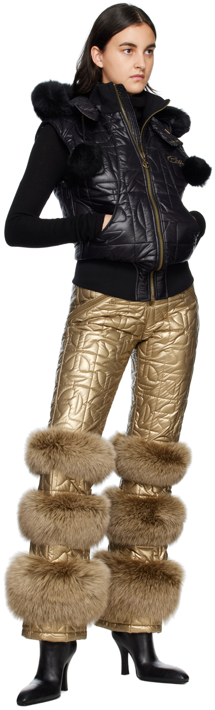 Moose Knuckles X Telfar Gold Telfar Edition Quilted Bomber Trousers In 1096 Gold