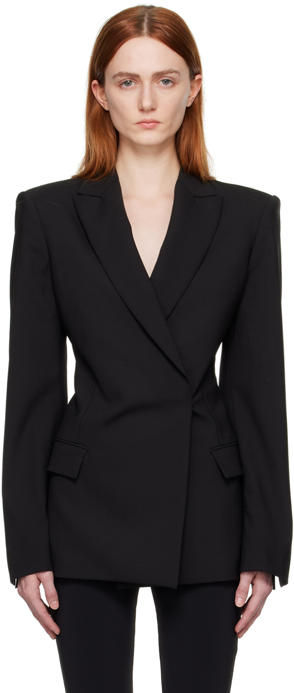 NENSI DOJAKA BLACK PEAKED BLAZER