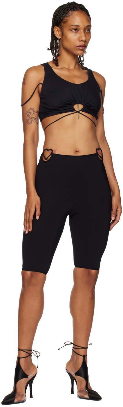 Nensi Dojaka Biker Leggings With Hip Heart Detail In Black