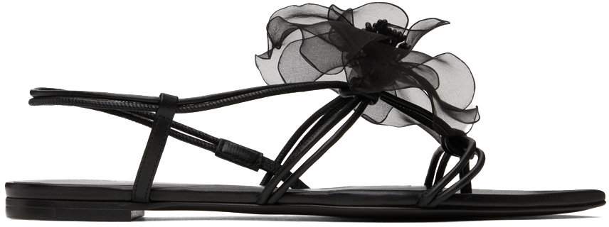 Black Floral Sandals