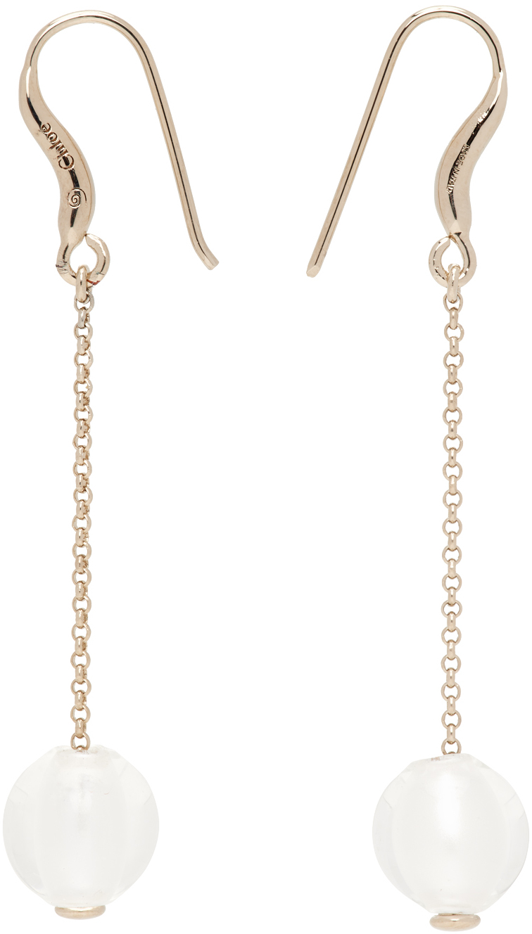 Chloé Gold Darcey Earrings In 105 Pearl