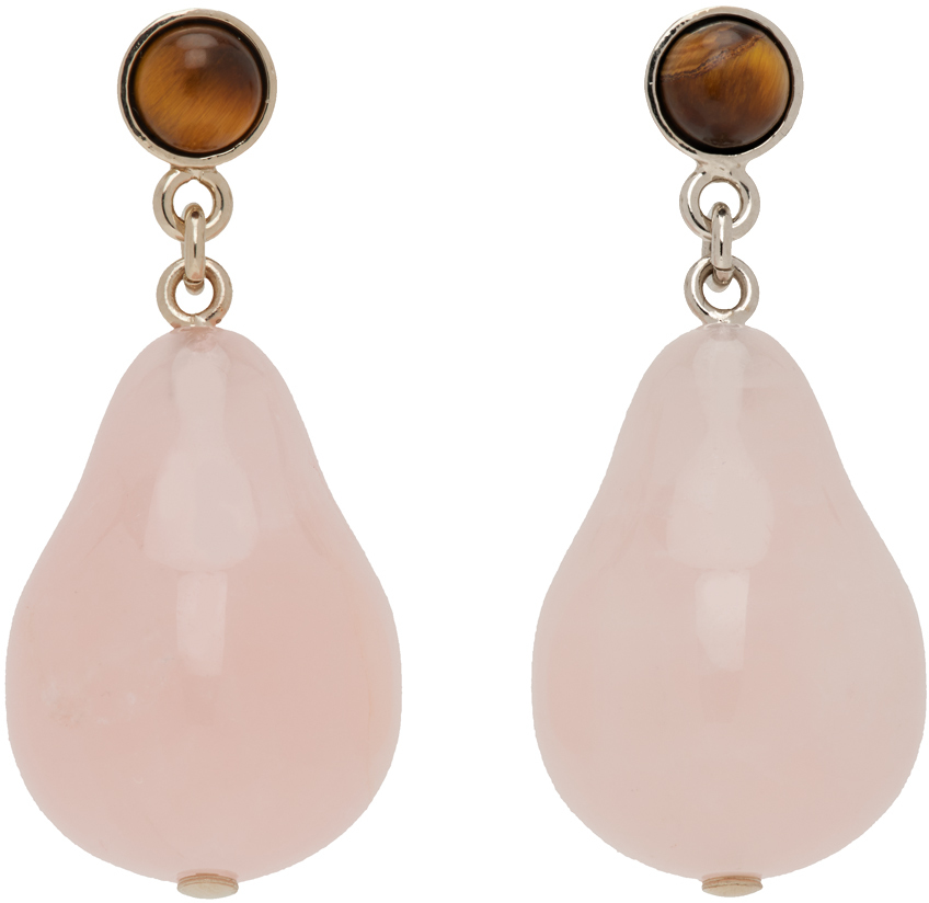 Chloé Gold & Pink Darcey Earrings In 9p0 Pink - Brown 1