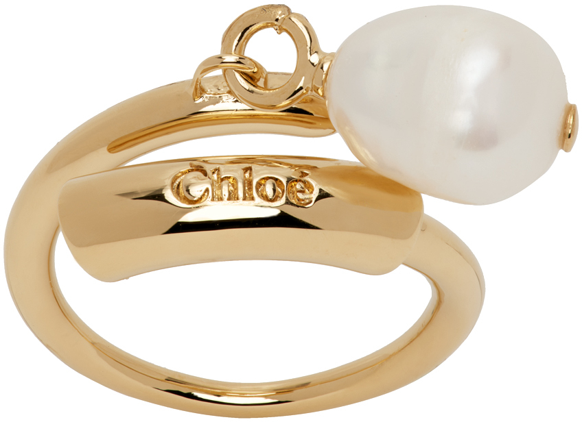 Chloé Gold Pearl Darcey Ring In 105 Pearl