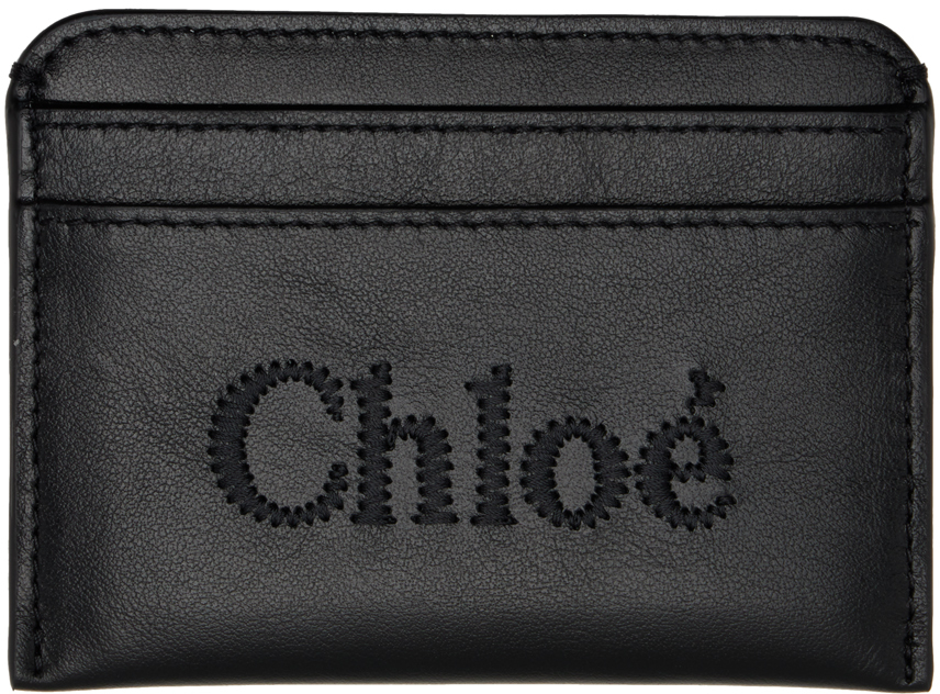 Chloé Black Sense Card Holder In 001 Black