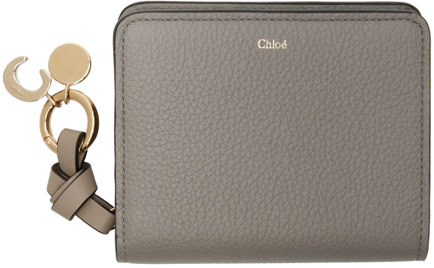 Chloe Leather Faye Square Wallet in Cement Pink