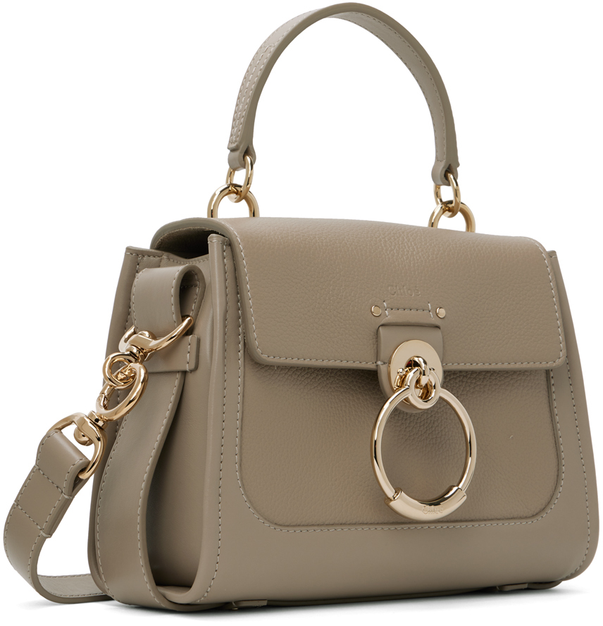 Chloé Taupe Mini Tess Day Bag In 23w Motty Grey