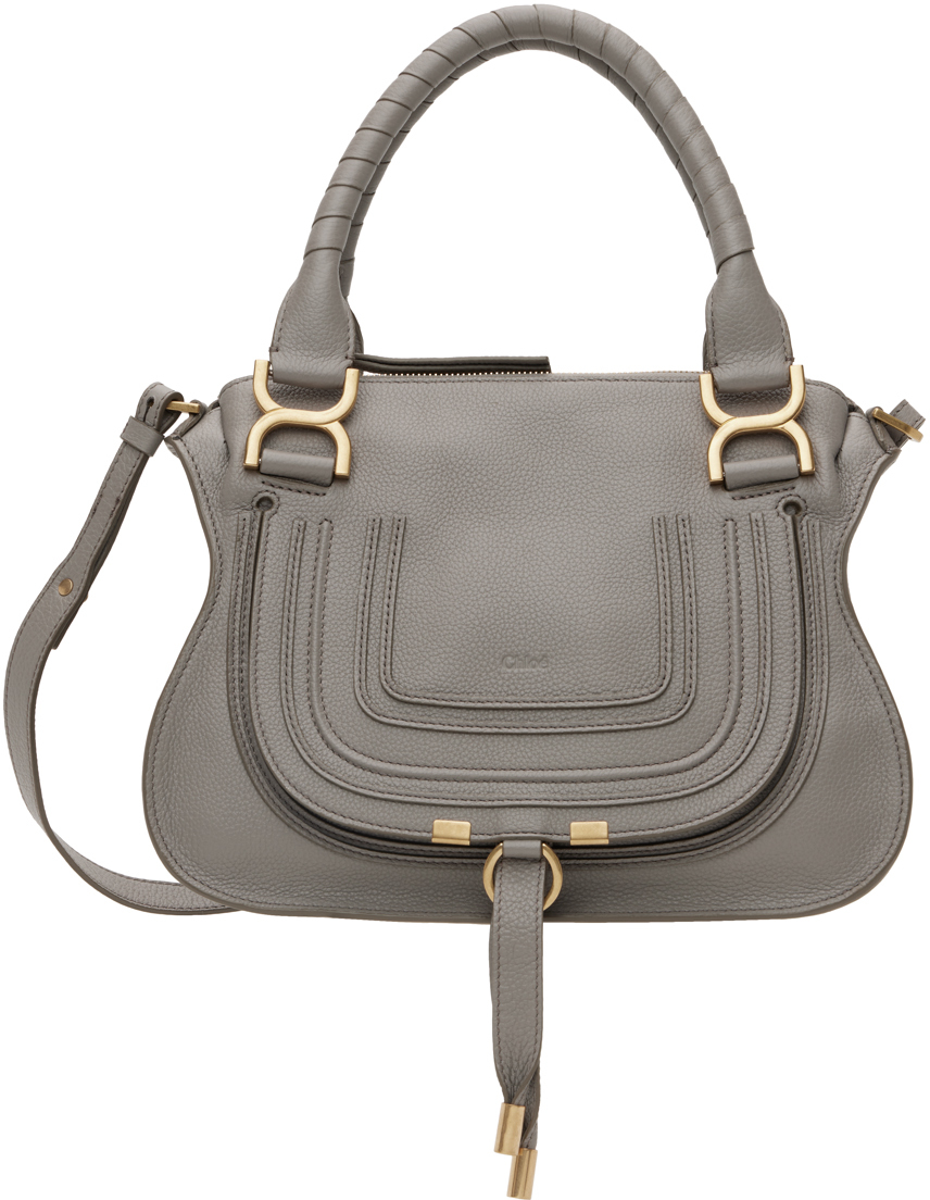 Chloé Taupe Small Marcie Double Carry Bag