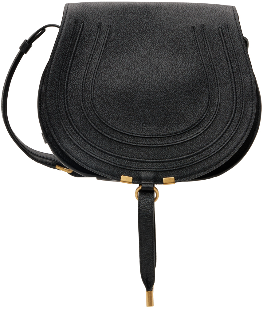 Chloé Black Medium Marcie Saddle Bag In 001 Black