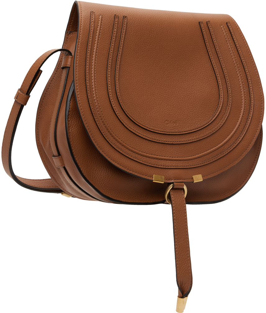 Shop Chloé Tan Medium Marcie Saddle Bag In 25m Tan