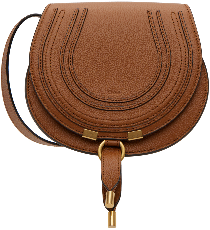 Chloé Tan Small Marcie Saddle Bag In Brown