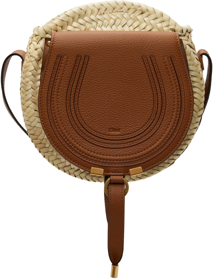 Tan & Brown Marcie Crossbody Basket Bag by Chloé on Sale