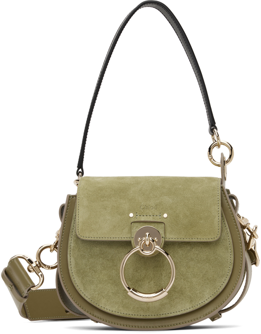 Chloé: Green Small Tess Shoulder Bag | Ssense