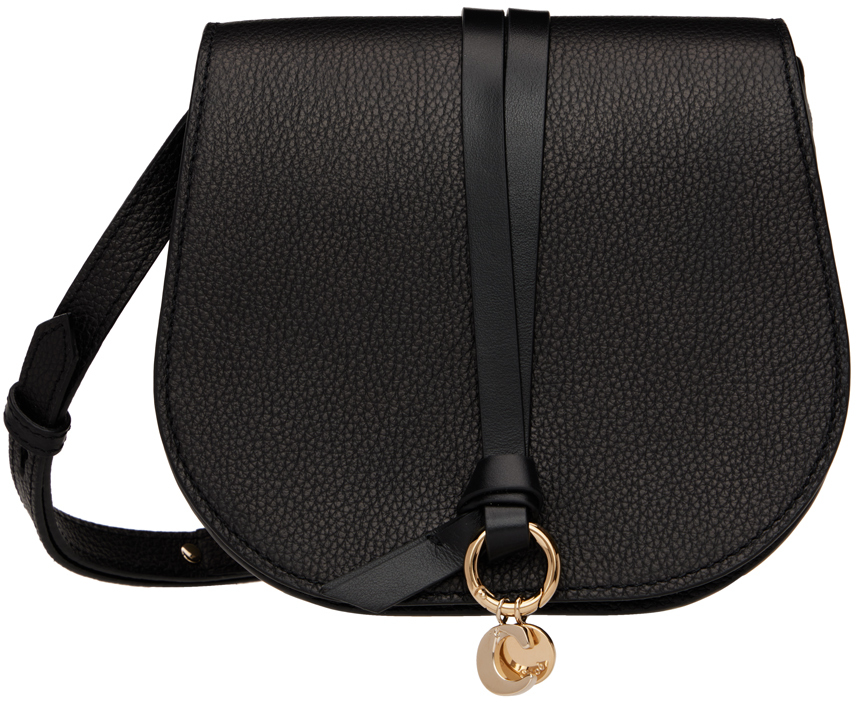 Chloé Black Mini Alphabet Saddle Bag In 001 Black