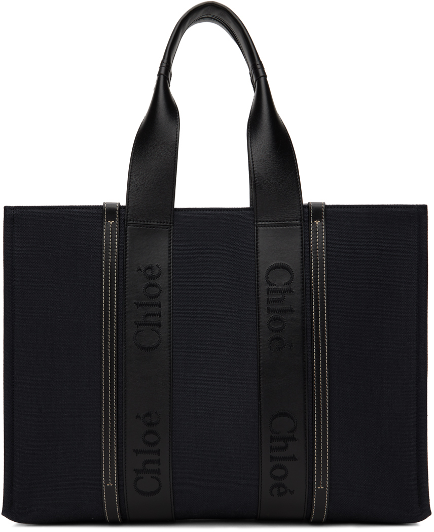 Chloé Navy Large Woody Tote
