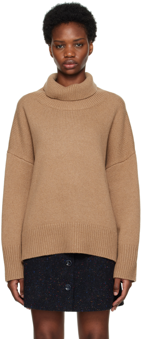 Chloé Brown Brushed Turtleneck In 20n Pale Brown