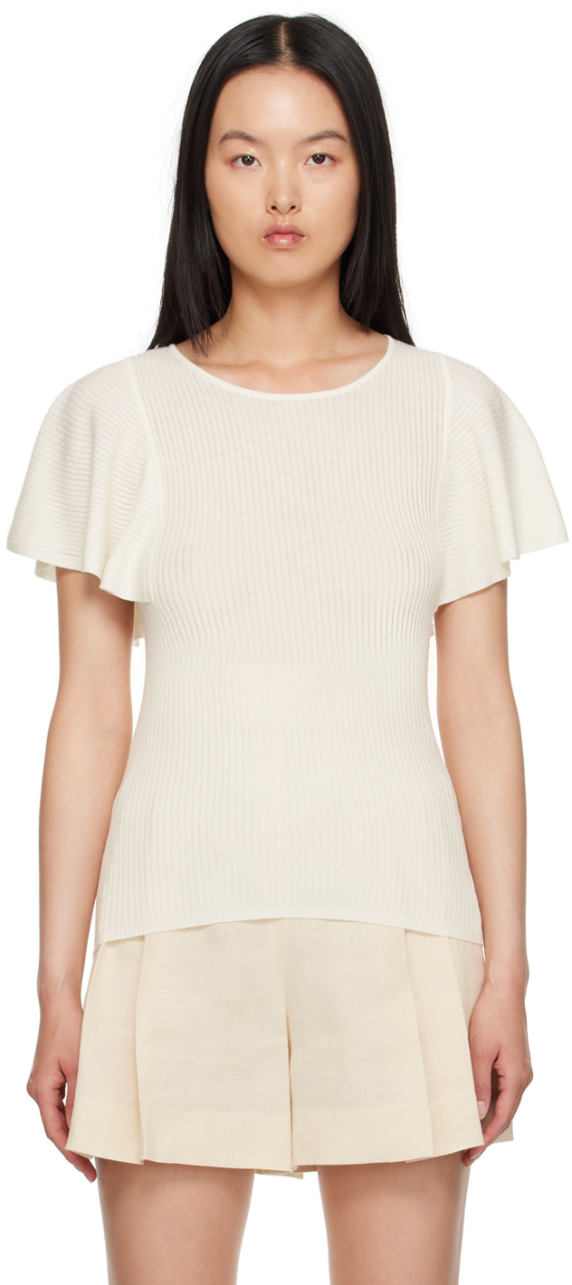 Chloé Off-White Wing-Sleeve T-Shirt