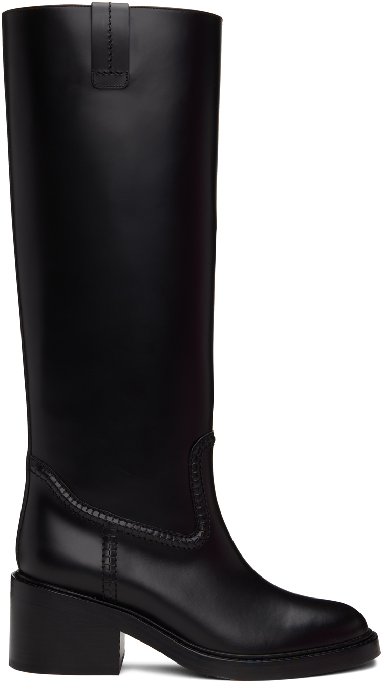 Shop Chloé Black Mallo Tall Boots In 001 Black