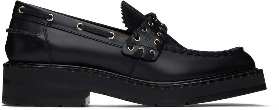 Chloé Noua Leather Loafers In Black