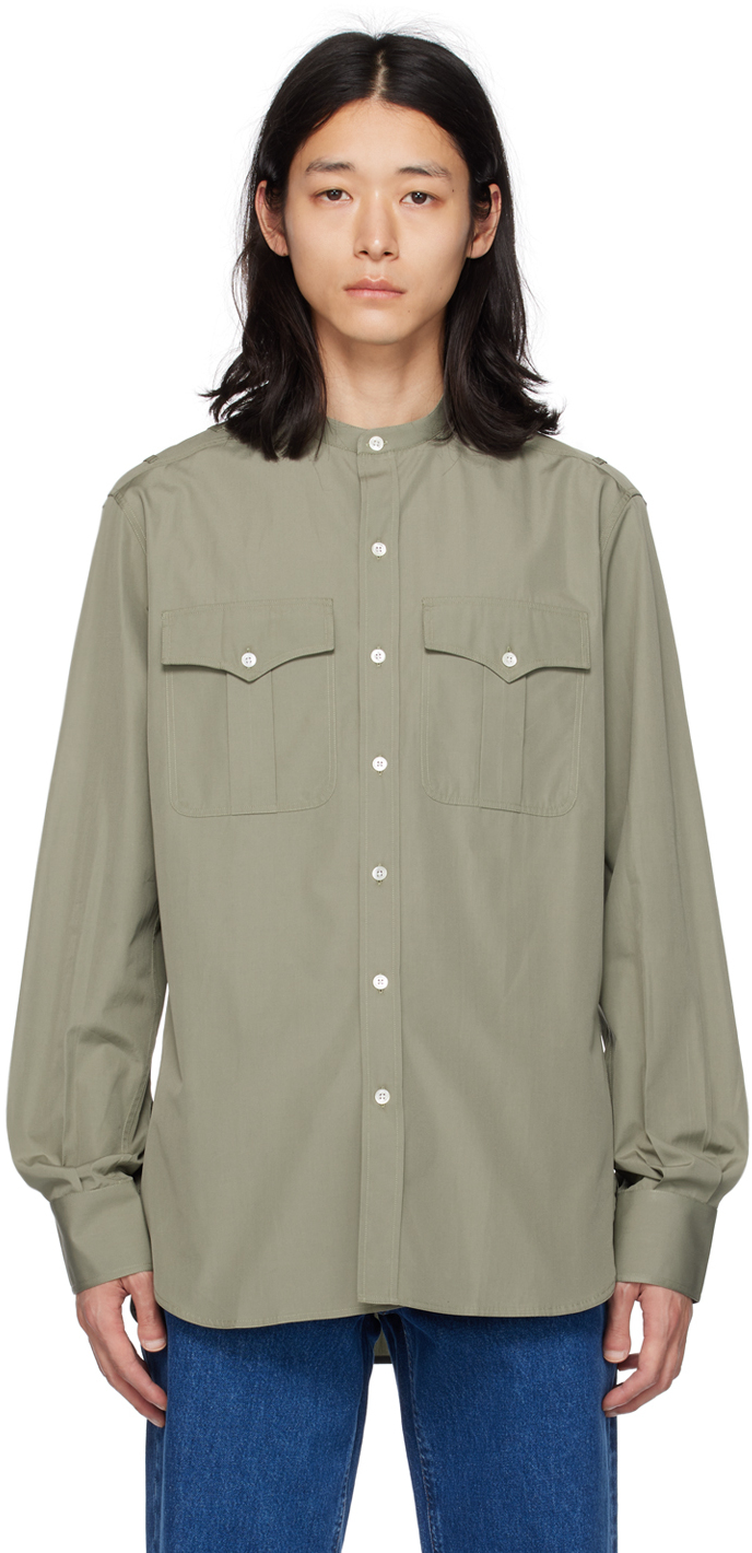 Sébline Safari Cotton-poplin Shirt In Green