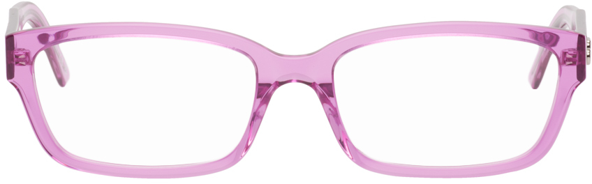 Balenciaga Pink Rectangular Glasses In 007 Pink