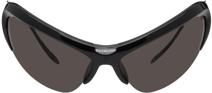Balenciaga Black Wire Cat Sunglasses In 001 Shiny Black