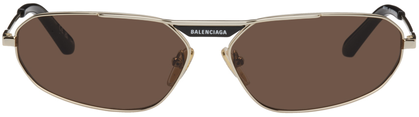 Balenciaga Gold Oval Sunglasses