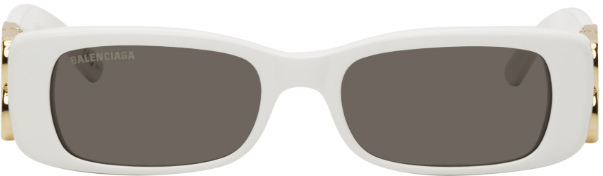 Balenciaga White Dynasty Sunglasses In 011 Shiny Solid Whit