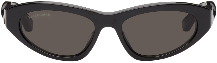 Balenciaga Black Twisted Sunglasses In 001 Black