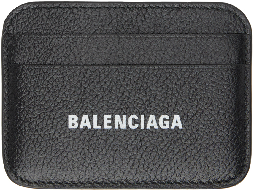 Balenciaga Black Cash Card Holder In 1090 Black/l White