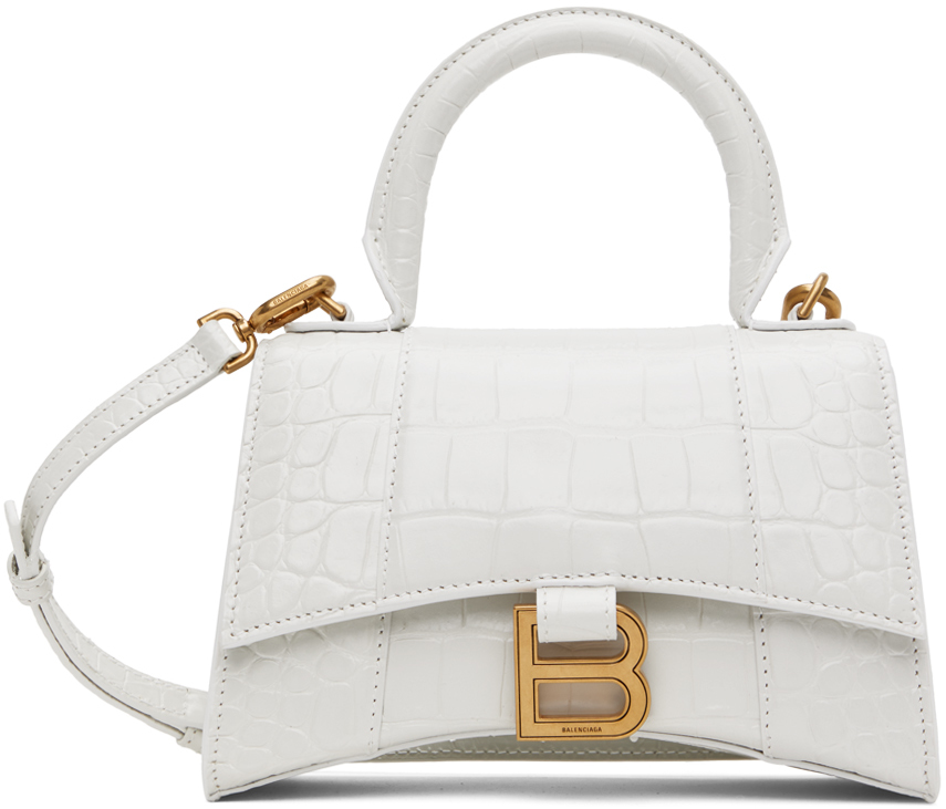 Balenciaga White XS Hourglass Bag