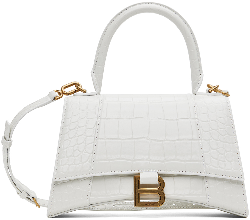 Balenciaga: White Small Hourglass Bag | SSENSE