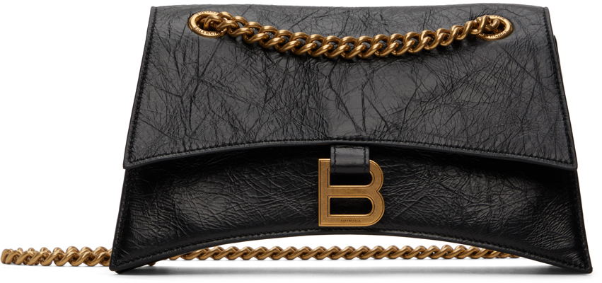 Balenciaga Black Small Crush Chain Shoulder Bag