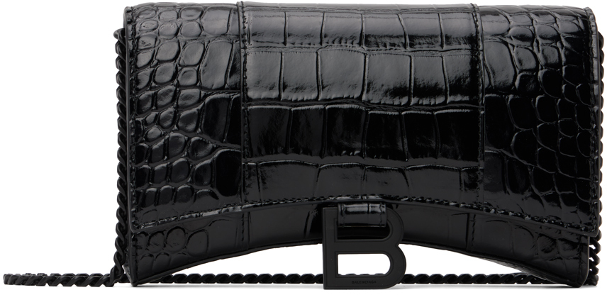 Balenciaga Black Hourglass Wallet Chain Bag