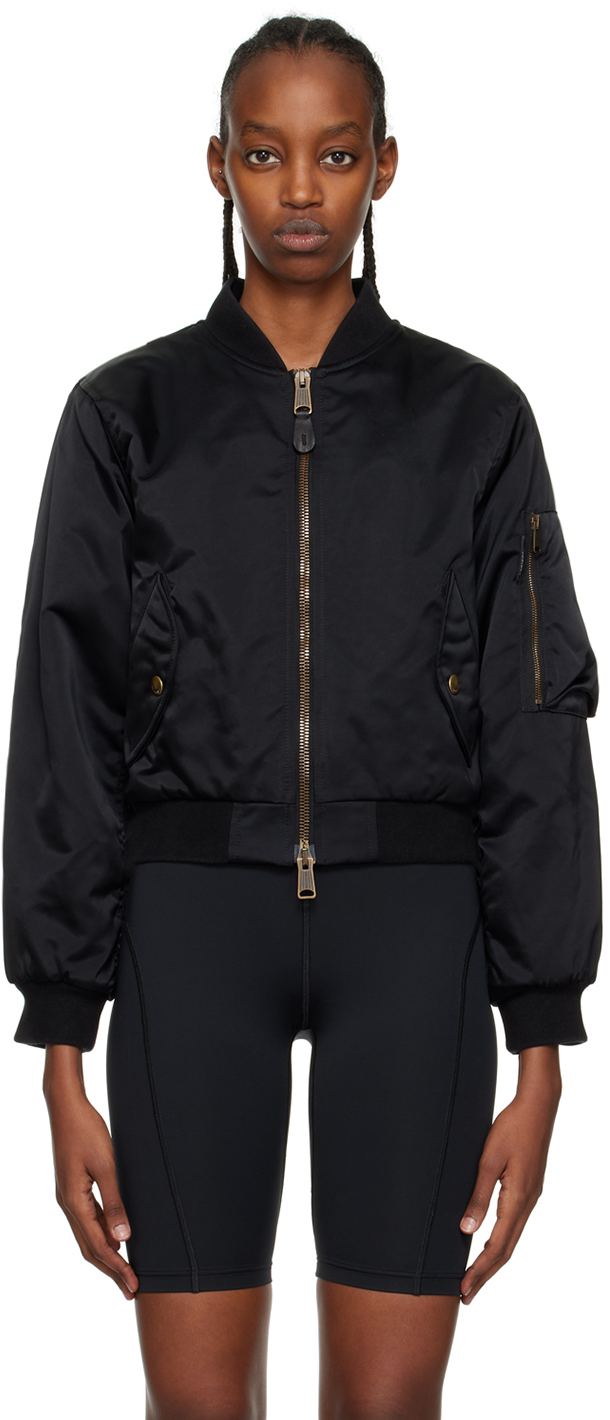 Shop Balenciaga Black Shrunk Bomber Jacket In 1000 Black