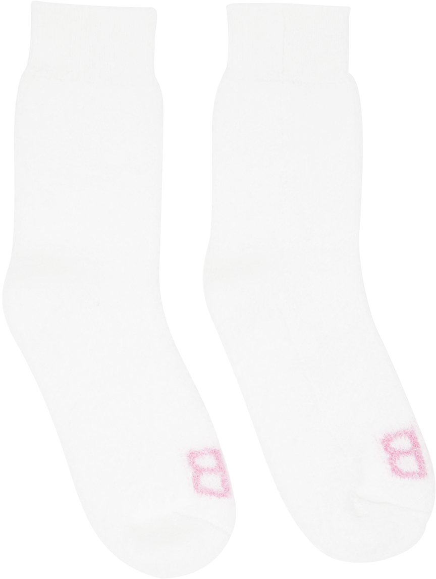 Balenciaga White 'BB' Homewear Socks