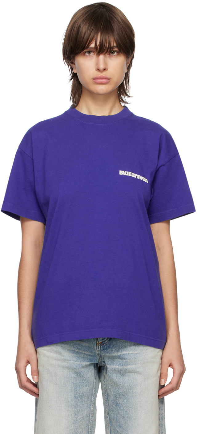 Balenciaga: Blue Medium T-Shirt SSENSE