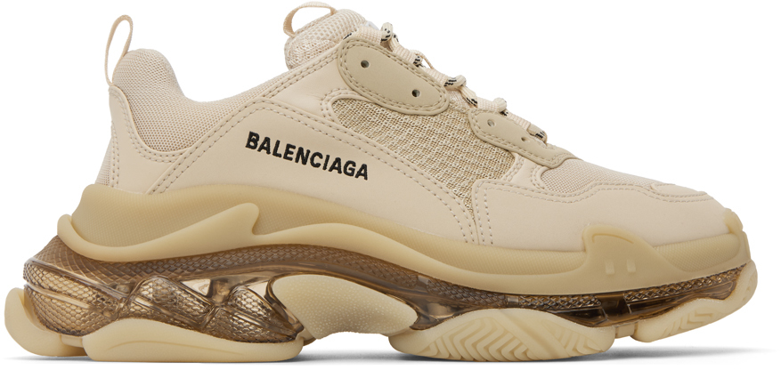 Shop Balenciaga Taupe Triple S Sneakers In 9710 Nude