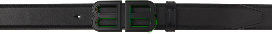 Balenciaga Black & Green BB Hourglass Belt
